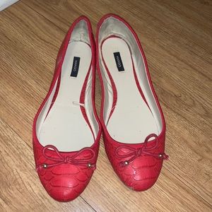 Mango red ballerina flats